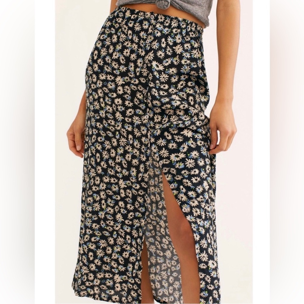 Free People Flowy Button Front Skirt NWT
